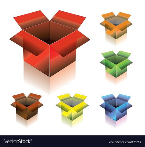 Three Dimensional Box With Shadow Royalty Free Vector Image