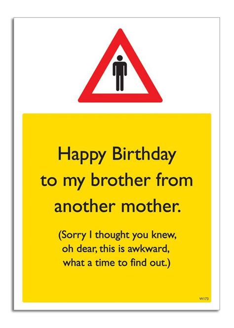 Brother From Another Mother Birthday Cards For Brother Funny Brother Birthday Cards