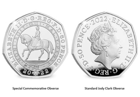 Uk 2022 Platinum Jubilee Silver Proof 50p Pair