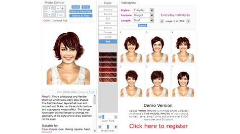 This haircut simulator first helps you identify what your face shape is by analysing the photo you upload. Virtual hairstyles - Hair imaging app - Free makeover software