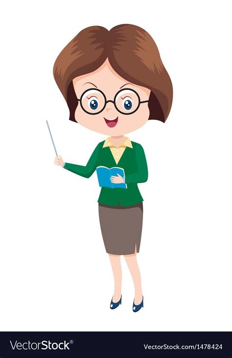 Vector Illustration Of Cute Woman Teacher Download A Free Preview Or