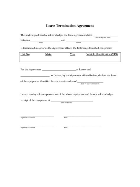 Lease Termination Form Free Templates In PDF Word Excel Download
