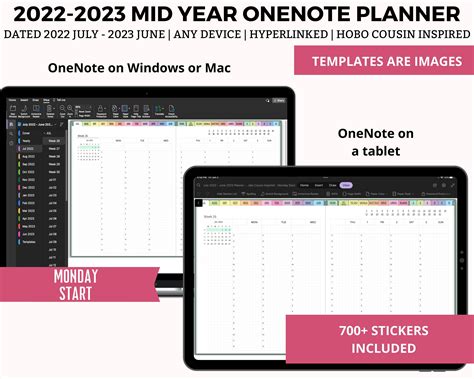 Onenote Planner 2022 2023 Digital Mid Year Planner Onenote Planner