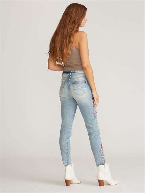 Driftwood High Rise Jeans Jackie Floral Denim Light Wash