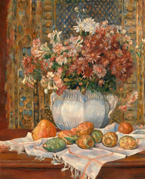Still Life Flowers Prickly Pears Painting By Auguste Renoir Fine Art