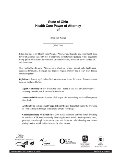 State Of Ohio Health Care Power Of Attorney Airslate Signnow