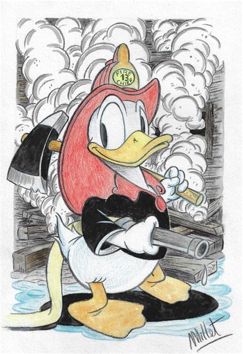 Donald Duck The Fire Chief Signed Original Drawing By Catawiki
