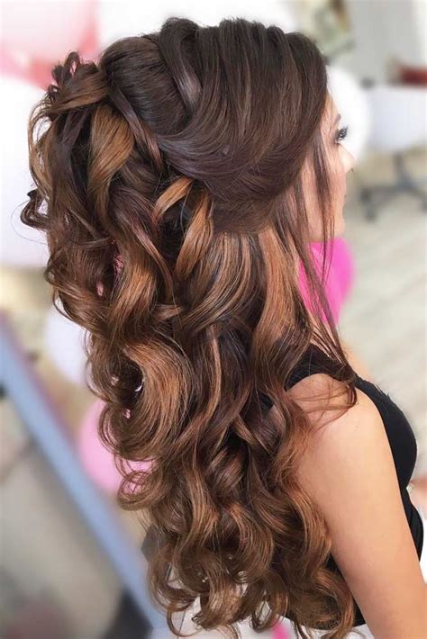 These hairstyles do not require more than 60 minutes of styling. Try 38 Half Up Half Down Prom Hairstyles | LoveHairStyles.com