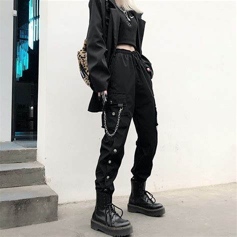 Black Casual Chain Pants Kf82127 Unzzy