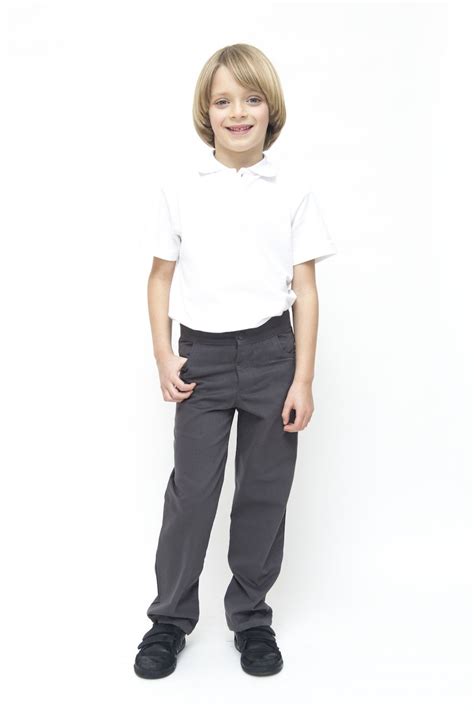 Organic School Uniform Grey Slim Fit Boys Trousers