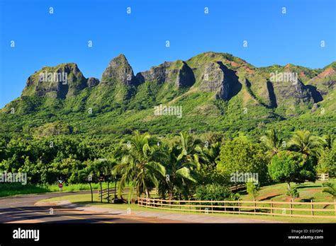 Kalalea Mountains Anahola Range In Eastern Kauai Hawaii Usa Stock