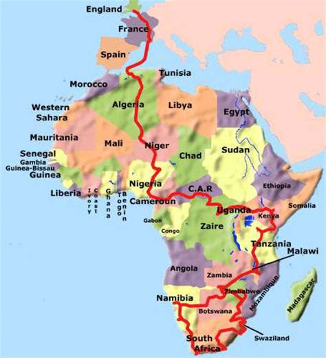 In And Out Of Africa Route Map