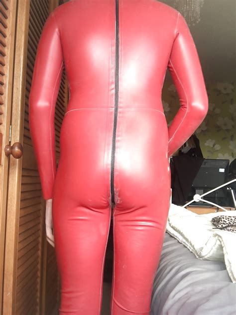 Red Latex Catsuit And Mask 10 Pics Xhamster