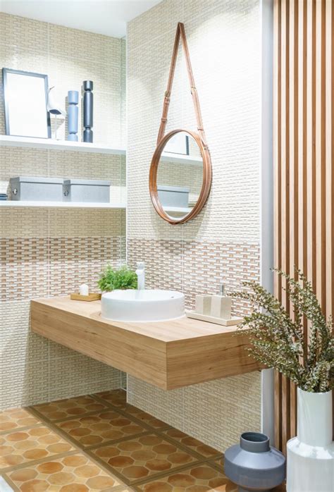 Do you assume modern wooden bathroom cabinets seems nice? Premium Photo | Modern wooden bathroom with mirror, toilet ...