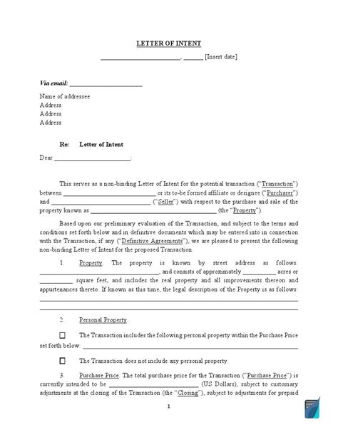 Letter Of Intent Loi Template Example Sample Afidavit Vrogue Co