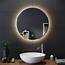 Round LED ILLUMINATED Bathroom Mirror With Warm Light Smart Touch 