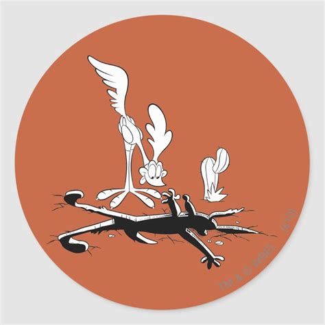 Wile E Coyote And Road Runner Acme Products 3 Classic Round Sticker