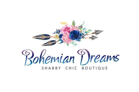 Bohemian Logo Arrows Logo Painted Logo Leaves Logo Boho Etsy