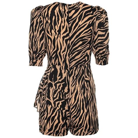 Playsuit Zebra Camel Playsuits And Jumpsuits Comegetfashion