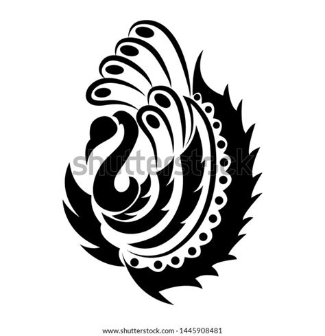 Ornamental Silhouette Peacock Template Icon Logo Stock Vector Royalty