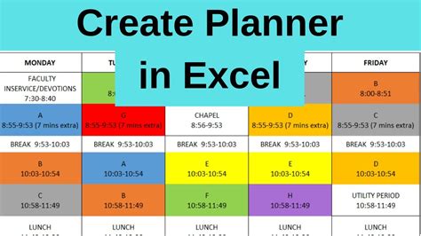How To Make A Daily Schedule On Excel