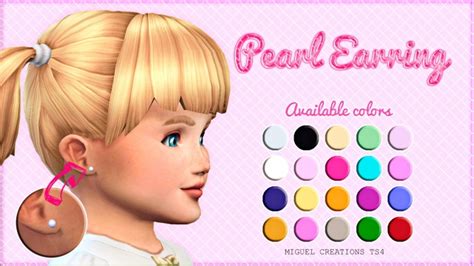 Toddler Pearl Earrings At Victor Miguel Sims 4 Updates