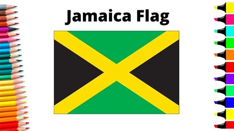 How To Draw Jamaica Flag National Flag Of Jamaica Jamacia Youtube