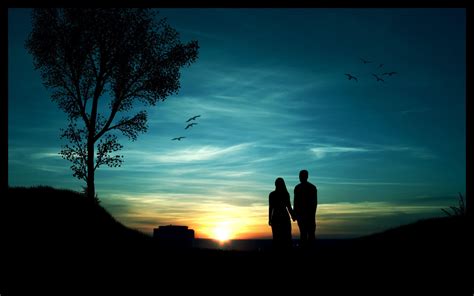 Sunset Couple Silhouette 4k Hd Desktop Wallpaper Widescreen High Riset