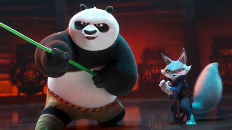 Kung Fu Panda 4 Hd Wallpaper Po And Zhen In Action