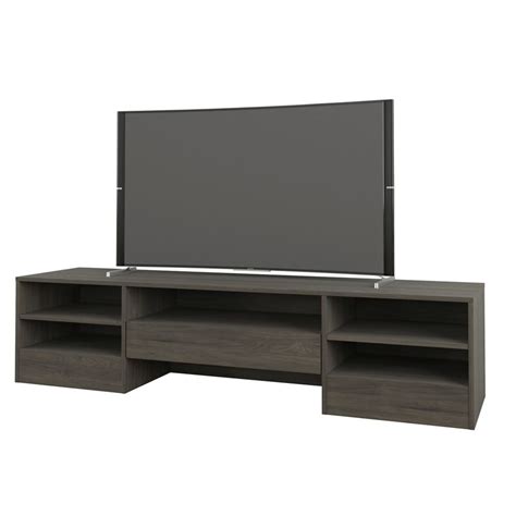 Nexera Rustik 72 Inch 1 Drawer Tv Stand In Bark Grey The Home Depot