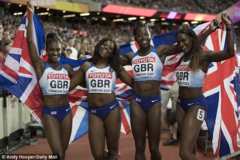 team gb women s 4x100m relay team take excellent silver daily mail online