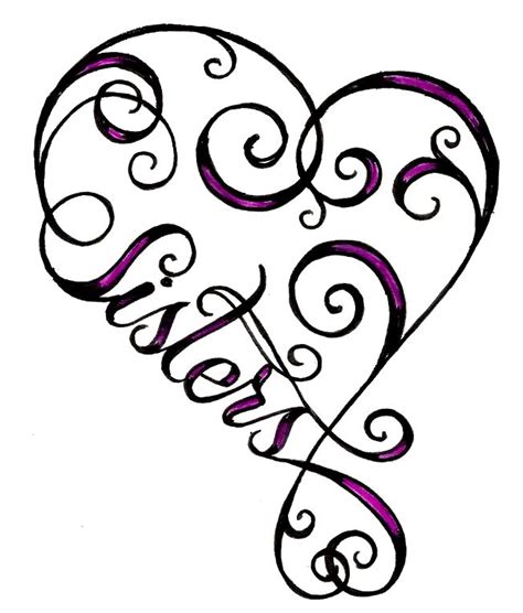 Heart Sister Tattoo Clipart Best Clipart Best