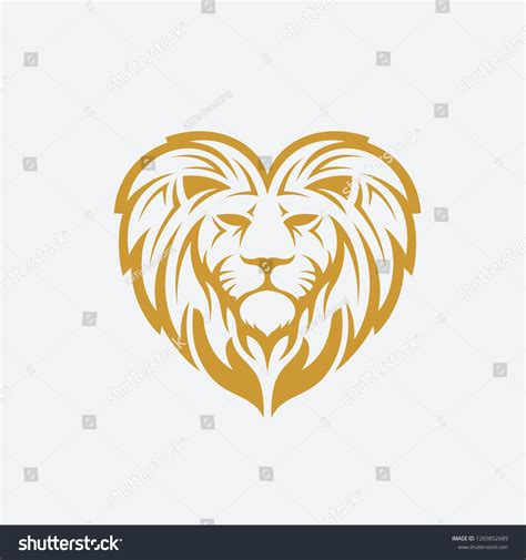 Love Lion Vector Stock Vector Royalty Free 1265852689 Shutterstock