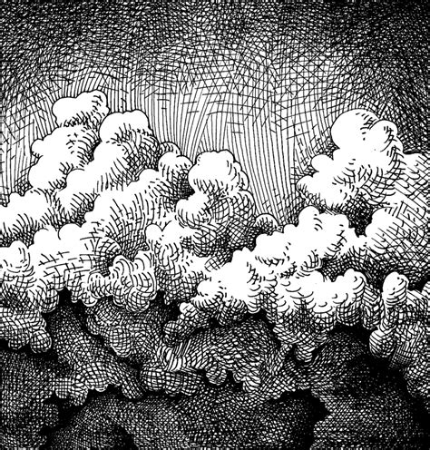 Clouds Hatching Technique Pen Art Drawings Cloud Drawing Ink