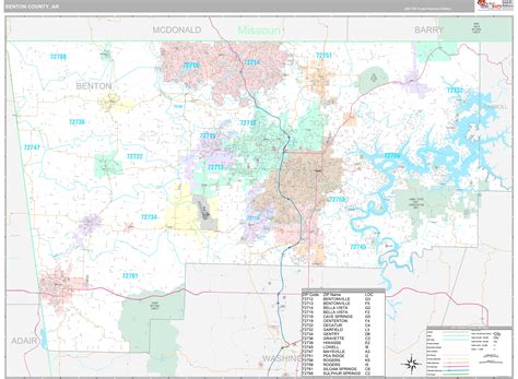 Benton County Ar Wall Map Premium Style By Marketmaps