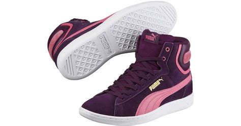 Puma Vikky Mid Womens High Top Sneakers In Purple Lyst