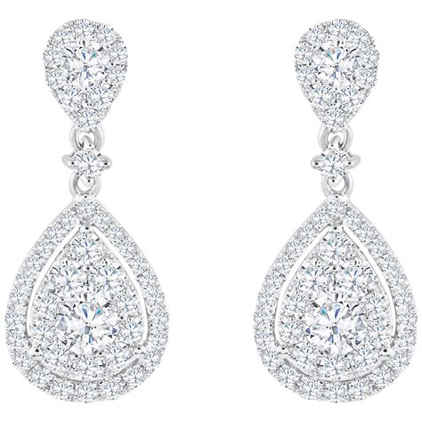 Pear Shape Diamond Dangling Earrings For Sale At Stdibs