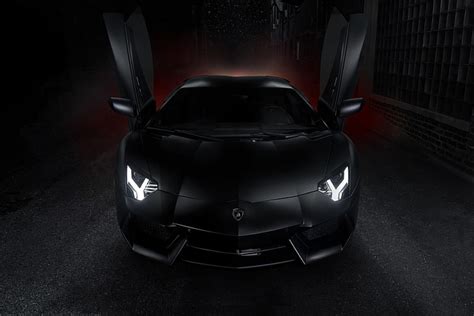 Hd Wallpaper Black Sports Car Lamborghini Open Doors Front Lp700 4