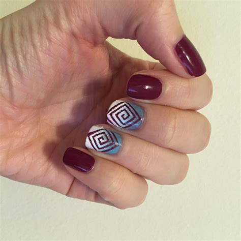 Red White And Blue Square Spiral Nails Cindys Cute Corner