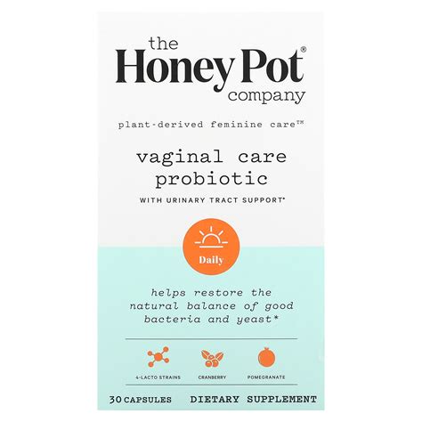 The Honey Pot Company Vaginal Care Probiotic With Urinary Tract Support 30 Capsules