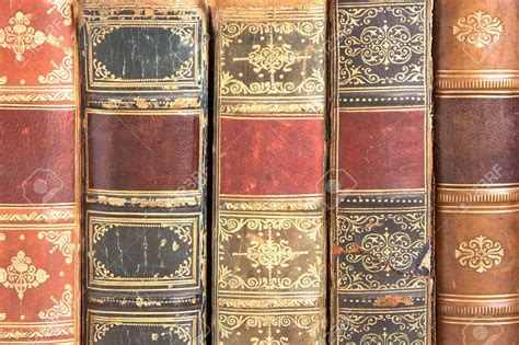 Old Leather Bound Book Spines Stock Photo Picture And Royalty