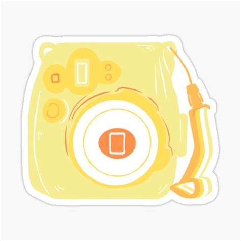 Yellow Polaroid Camera Sticker Sticker For Sale By Chollemarie