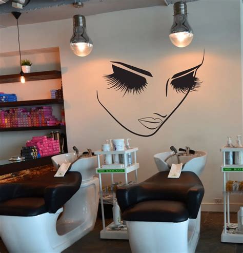 Lashes Makeup Wall Decor Girl Face Beauty Salon Wall Sticker Hairstyle