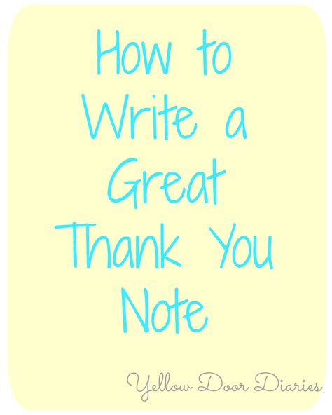 Yellow Door Diaries How To Write A Great Thank You Note