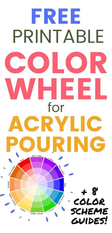 Free Printable Color Wheel For Acrylic Pouring 8 Color Scheme Guides
