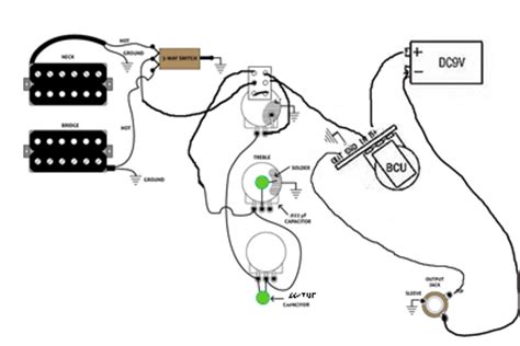 Guitars fitted with one or more humbucking pickups with three or four conductor wiring. Two Pickup Les Paul Guitar Wiring Diagram