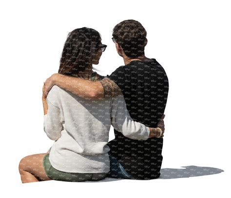 Cut Out Couple Sitting Seen From Back Angle Vishopper