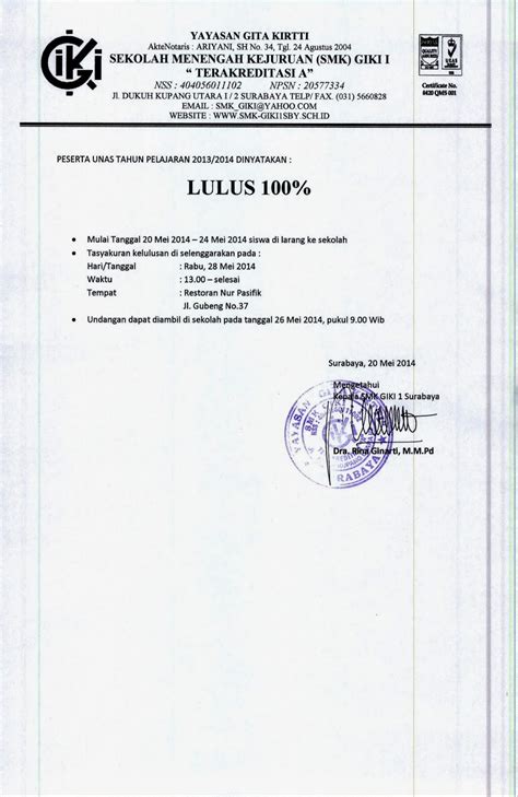 Sekolah menengah kejuruan (smk) adalah salah satu bentuk satuan pendidikan formal yang menyelenggarakan pendidikan kejuruan pada jenjang pendidikan menengah sebagai lanjutan dari smp, mts. SMK GIKI 1 Surabaya