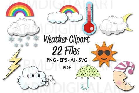Weather Clipart Weather Graphics 181656 Illustrations Design