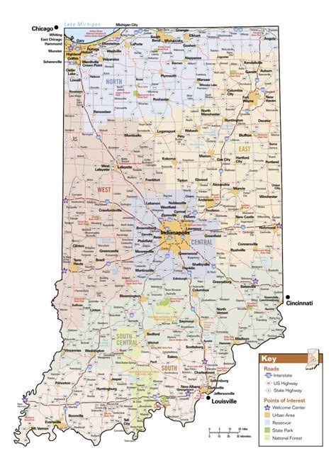 Road Map Of Indiana With Cities With Printable Map Of Indiana